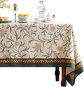 patdrea Designer French Linen Table Cloth for Rectangle Table,Vintage Fall Decorative Tablecloth,Floral Decoration Cover for Kitchen Dining Christmas,Tea Party,Thanksgiving,55"x87"-Littledaisy