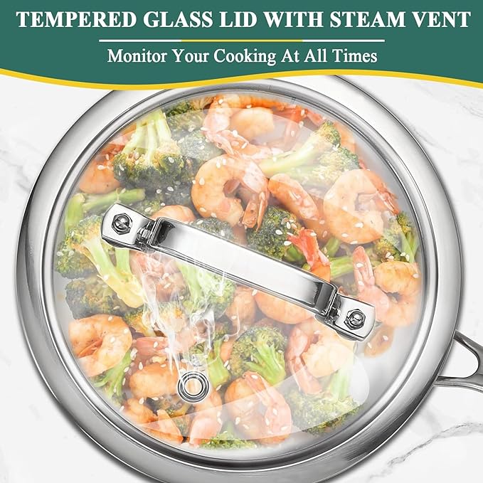 DELARLO Sauce Pan, Oven Broiler Safe 600℉,Tri-Ply Stainless Steel Saucepan Set, 1.0QT, 2.5QT Sauce Pot, Cookware Sets for Induction Cooktop