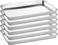 6 Pack Stainless Steel Baking Sheet Pans, 16" L × 12" W × 1" H Cookie Sheets for Toaster Oven, Rust-Resistant, Dishwasher Safe