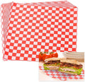 PATIKIL 8.7" x 8.7" Waxed Paper Sheets, 100Pcs Square Pattern Oil-absorbing Dry Food Wrapping Paper for Bakery Coffee Shop Home Baking Kitchen DIY, Red