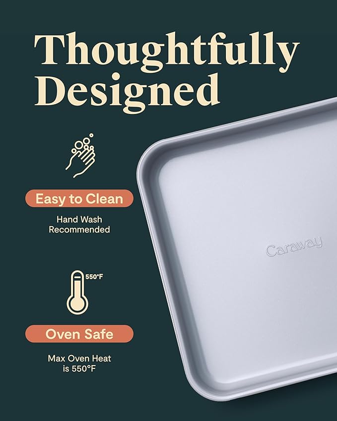 Caraway 9” Square Pan Duo - Non-Stick Ceramic Coating - Free From Forever Chemicals - Cake Pan Perfect for Brownies, Lemon Bars, & More - Sage