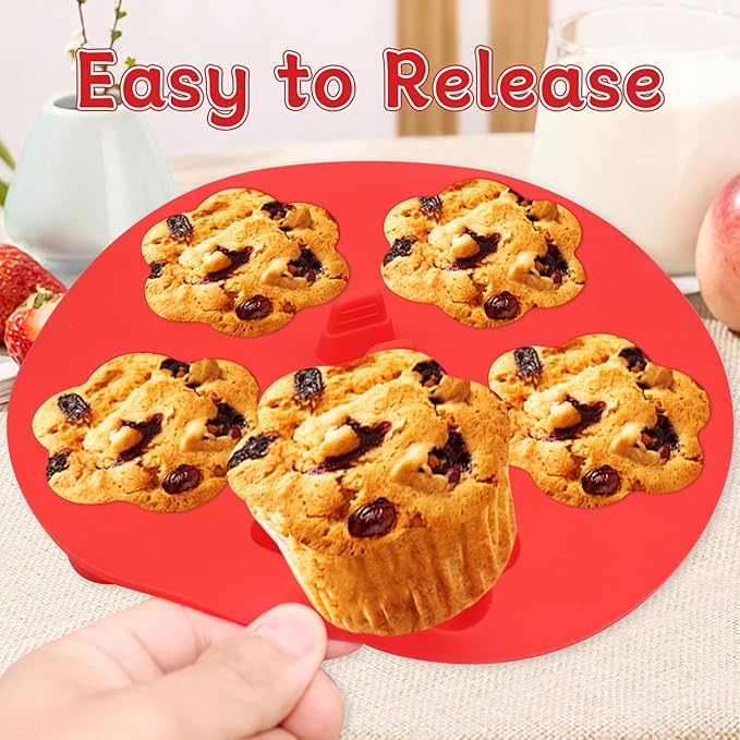 2 pieces Silicone Air Fryer Muffin Pan Egg Bite Mold for Oven Baking,Mini Muffin Tins Cups Cake Tray for Air Fryer Liners Basket Instant Pot Accessories Baking Muffin Cakes Pancake Quiche