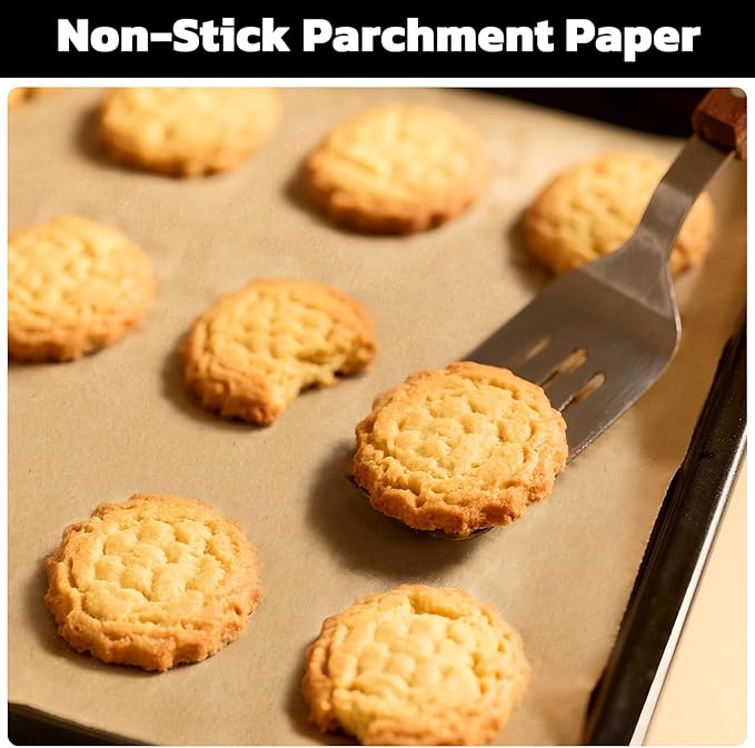 Beasea Parchment Paper Sheets for Baking, 200pcs 9x13 Inch Unbleached Precut Nonstick Heavy Duty Natural Parchment Baking Paper Sheets for Air Fryer Cooking, Grilling, Frying and Steaming