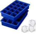 Tovolo Perfect Ice Mold Freezer Tray of 1.25-Inch Cubes for Whiskey, Bourbon, Spirits & Liquor, BPA-Free Silicone, Fade Resistant, Set of 2, Stratus Blue