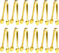JCREN 12 Pcs Gold Tongs - Stainless Steel Serving Tongs for Food, Appetizers, Desserts - 4.9inch
