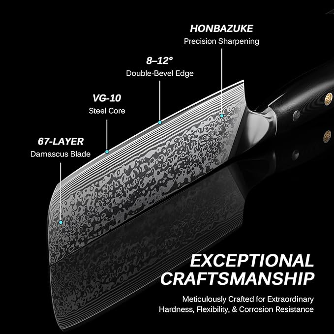 KYOKU Nakiri Knife - 7" - Shogun Series - Japanese VG10 Steel Core Damascus Blade - with Sheath & Case
