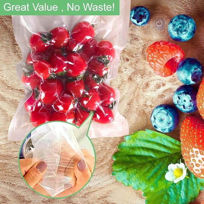 O2frepak 200 Pint Size 6" x 10" 4mil Thick Vacuum Sealer Bags with BPA Free and Puncture Prevention,Vacuum Seal Freezer Bags,Great for Sous Vide Vaccume Sealer PreCut Bags