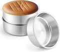 Leonyo 8Inch Round Cake Pans Set of 3, Stainless Steel Circle Layer Cake Baking Pans Set, Metal Round Baking Tins for Wedding Party, Dishwasher Oven Safe