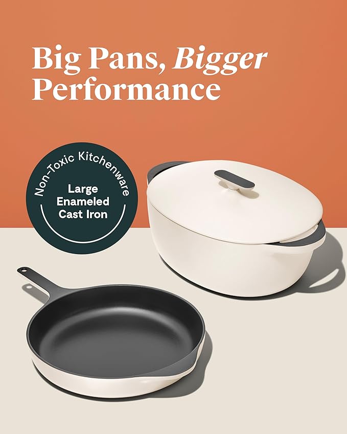 Caraway Enameled Cast Iron Dutch Oven - 8qt Dutch Oven With Lid - 3 Layer Enamel Coating - No Seasoning Required - Compatible With All Stovetops - Oven Safe - No Forever Chemicals - Rust