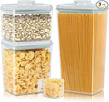 3 Pack Flour and Sugar Storage Containers with Pop-up Lid, 1.26Qt + 2.11Qt + 3.48Qt Food Storage Container for Rice, Spaghetti, Pasta, Nuts, Snack, Candy, Dog Treat, Kitchen Pantry Organization