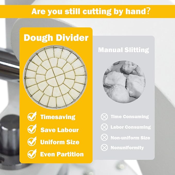 TECHTONGDA Commercial Dough Divider Manual 40PCS Dough Dividing Machine 0.95-5.08oz Hand Press Dough Pastry Cutter Bread Maker Bakery Tool