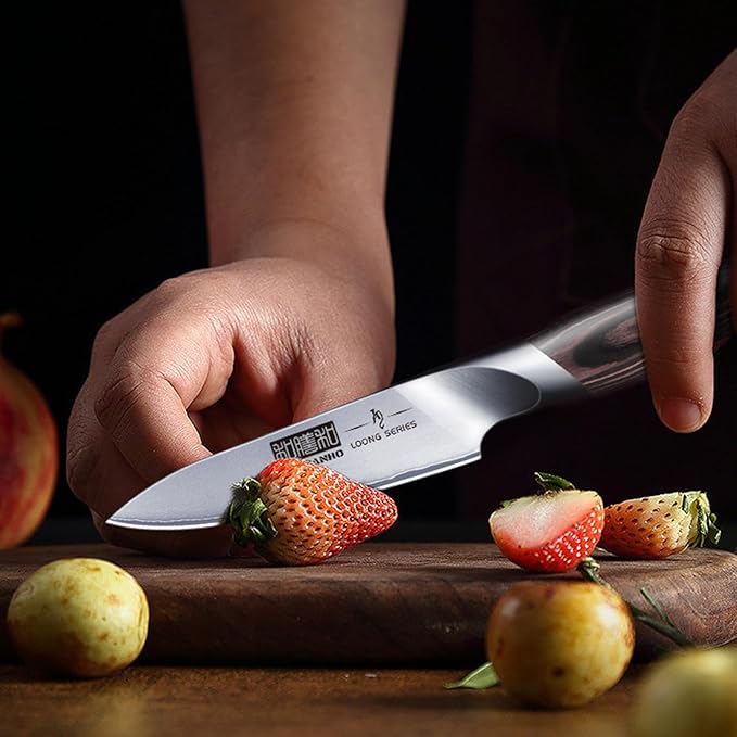 HOSHANHO 3.75 inch Paring Knife, Japanese High Carbon Stainless Steel Small Kitchen Knives, Ultra Sharp Fruit Knife with Ergonomic Pakkawood Handle