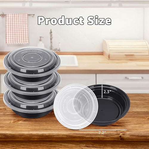 100 PACK 24 oz. Meal Prep Containers, Extra Large & Thick Food Storage Containers with Lids - BPA Free Stackable Microwavable & Dishwasher Safe, Travel, To Go, Bento Box (100)