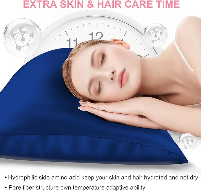 Mulberry Silk Pillow Cases 2 Pack King Size 20x36 Inches with Hidden Zipper, Ultra Smooth and Soft Breathable Cooling Silk Satin Pillowcase Set of 2, Better for Hair and Skin, Gifts for Women Men