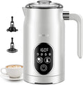 Milk Frother and Steamer 4 in 1, Milk Steamer with Auto Temperature Control, Warm & Cold Foam Maker, Hot Chocolate Maker, Frother for Coffee, Latte, Cappuccino, White