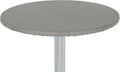 Yourtablecloth Heavy Duty Vinyl Round Fitted Tablecloth (Table Cover) with Flannel Backing Vibrant Colors Elasticized Tablecloth Great for Indoor and Outdoor Dining and Playing Cards 48” Grey