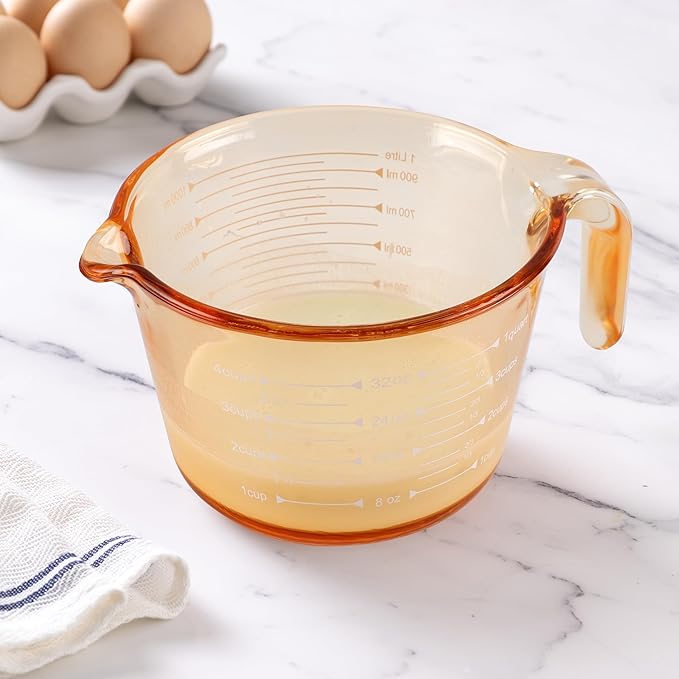COOK WITH COLOR Glass Measuring Cups - Ideal for Cooking and Baking, Yellow