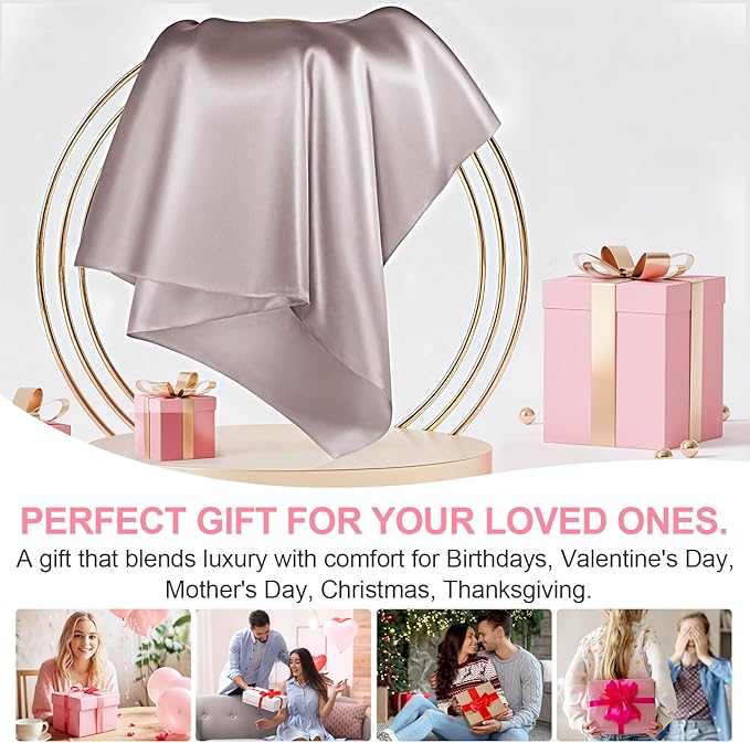 Mulberry Silk Pillow Cases 2 Pack King Size 20x36 Inches with Hidden Zipper, Ultra Smooth and Soft Breathable Cooling Silk Satin Pillowcase Set of 2, Better for Hair and Skin, Gifts for Women Men