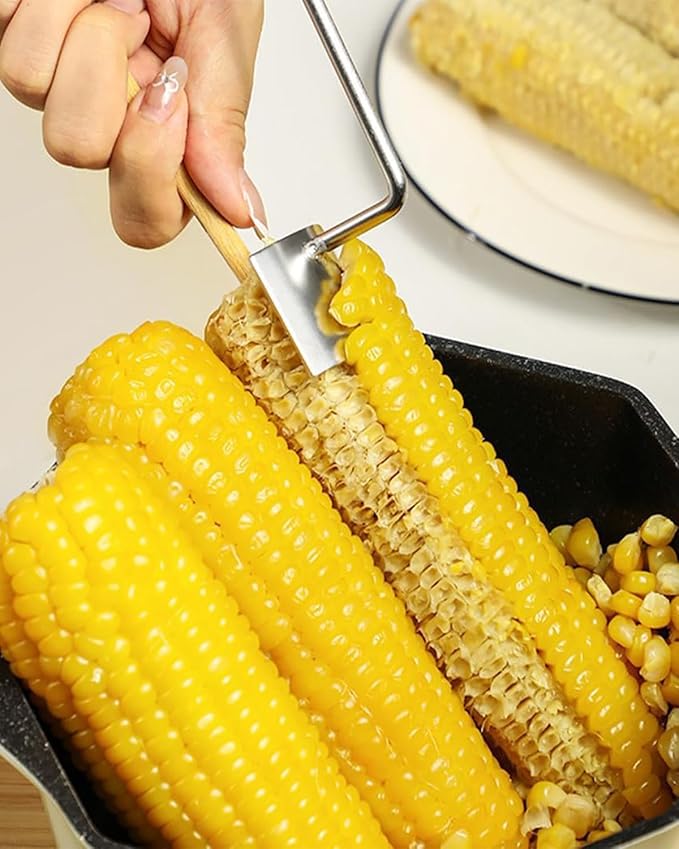 2 Packs Corn Peeler for Corn on the Cob, 2025 Upgraded Corn Stripper for Corn on the Cob, Long Handle Stainless Steel Corn Stripping Tool for Home Kitchen, Easy Clean Corn Cob Peeler as Gift for Women