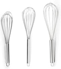 Fox Run 5830 Set of 3 Stainless Steel Wire Balloon Whisks, 8", 10" and 12-Inch