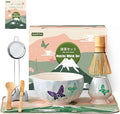 Clay&Fire Matcha Whisk Set，9 Pcs Ceramic Matcha Set, 15 OZ Matcha Bowl with Spout and Whisk，Matcha Kit for Friend, Ideal Gift for Matcha Lover（Butterfly）