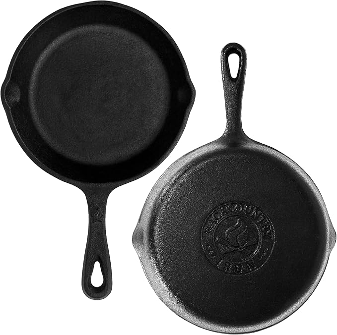 Backcountry Iron 8 Inch Round Medium Pre-Seasoned Cast Iron Skillet
