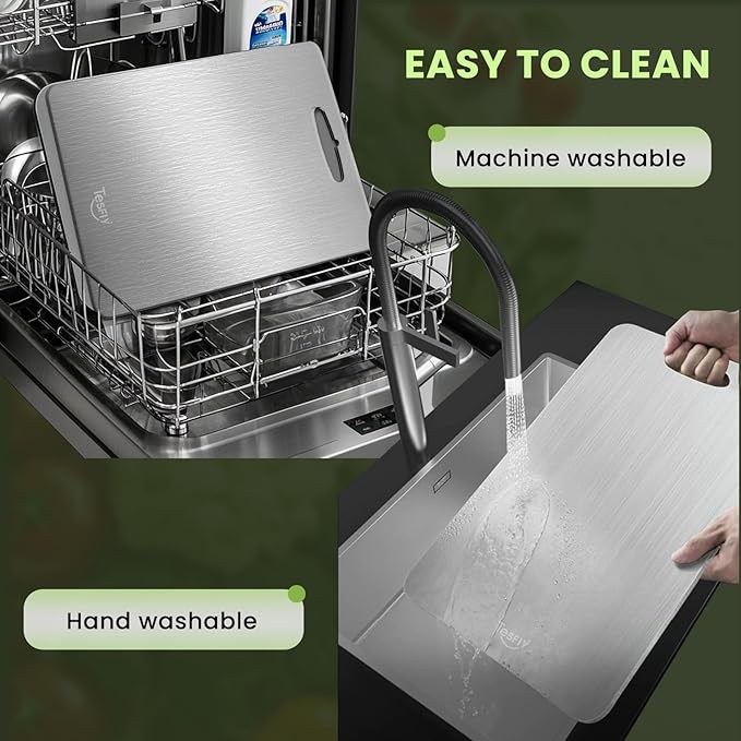 New Titanium Cutting Board-100% Pure Titanium Cutting Boards For Kitche,Easy to clean, Double-sided food-grade Cutting Board For Meats, Fruits And Vegetables（18 * 12）