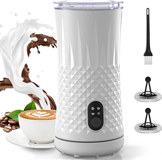 Milk Frother, Elec3 4 in 1 Electric Milk Frother Steamer, Automatic Warm and Cold Foam Maker and Milk Warmer for Latte,Cappuccino,Macchiato,Chocolate