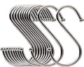 Lysas 20-Pack Round S Shaped Metal, Hooks Hangers for Kitchen, Bathroom, Bedroom and Office