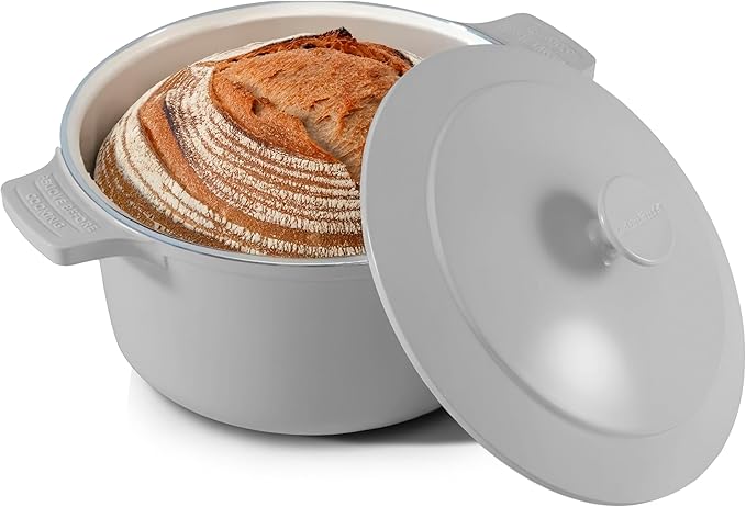 Gotham Steel 5 Qt Dutch Oven Pot with Lid, Nonstick Ceramic 10 in 1 Cooking Pot & Dutch Oven for Bread Baking, Lightweight, Oven & Dishwasher Safe – Gray