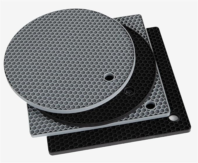 Joyhalo Trivets for Hot Dishes - Hot Pads for Kitchen, Silicone Pot Holders for Hot Pots and Pans, Silicone Mats for Kitchen Countertops, Table, Flexible Easy to Wash and Dry
