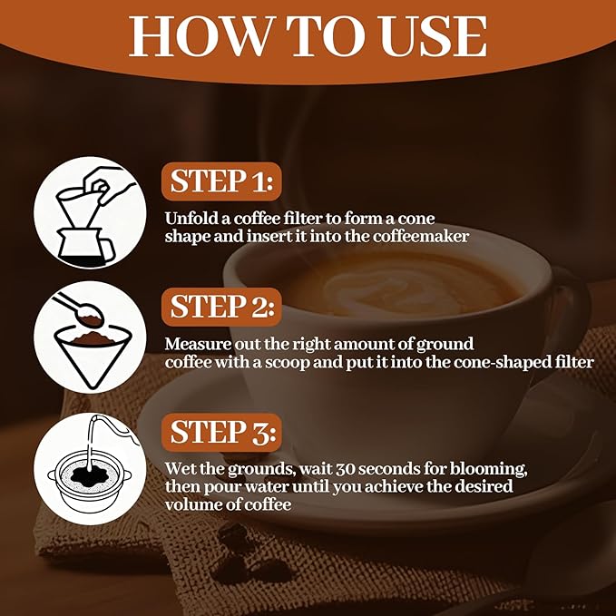 200 Pcs Pre-Folded Unbleached Coffee Filters, Brown Square Disposable Paper Pour Over Coffee Filter, 5-13 Cups Drip Percolator Coffee Filters, Filter for Pour-Over Coffee Makers Home Office