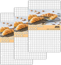 15.8”×9.8” Cooling Rack, 3P Stainless Steel Baking Rack, Oven Safe Cooling Racks for Cooking and Baking, Silver Roasting Rack & Wire Rack & Cookie Cooling Rack for Roasting, Grilling, Drying
