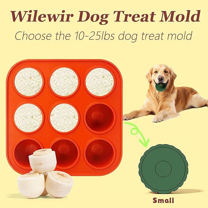 9-Cavity Silicone Frozen Dog Treat Mold for Woof Pupsicle & Power Chewer Pupsicle Small 10-25lbs,Reusable Frozen Dog Treat Tray Mold for Pupsicle Toy
