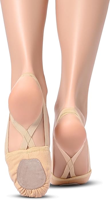2Pcs Women's Canvas Half Soles Dance Shoes Turners Dance Shoes Lyrical Pirouette Shoes for Ballet