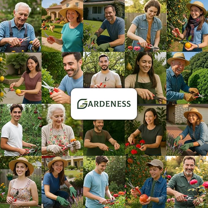 Gardeness 12PCS Pruning Shear Curved Pruning Snip with Stainless Steel Serrated Blade, Screw Micro Tip Gardening Scissor for, Harvesting Fruit Picking, Orange, citrus and Grape