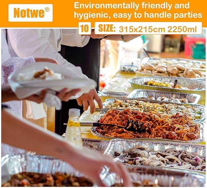 Notwoe® Disposable Aluminum Pans with Lids, 10x7.5 and 7.3x5.3 Square 6.9x4.3 Square Combo Set, Disposable Baking and Cake Pan. (L30 Pack w/Lids)