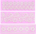 Embossing Lace Fondant Molds, Multi Circle Flowers Lace Mat Wedding Cake Decoration Tool, Rattan Shaped Cupcake Mat Silicone Molds Set of 3