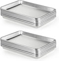 CURTA 12 Pack Aluminum Sheet Pan, NSF Listed Half Size 13 x 9 inch Commercial Bakery Cake Bun Pan, Baking Tray