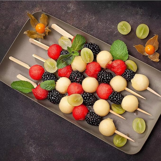 Bamboo Skewers 12 Inch,200 PCS Cocktail Skewers, Wooden Skewers for Appetizers，BBQ，Fruit Kabobs，Sandwich，Drink.…