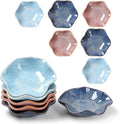 Dipping Bowls Set of 6, Ceramic Soy Sauce Dishes, 2 oz Dipping Sauce Cups, chrysanthemum Round Small Side Dish Dishes for Dipping Sushi Tomato Soy Sauce Dish