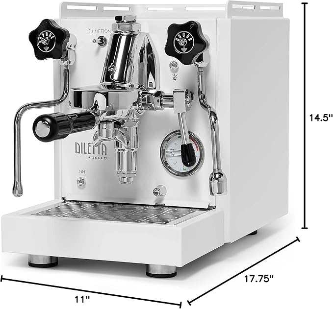 Diletta Bello Espresso Machine | Heat Exchanger | E61 | Manual Control | 3 Liter | Made In Italy | (White)