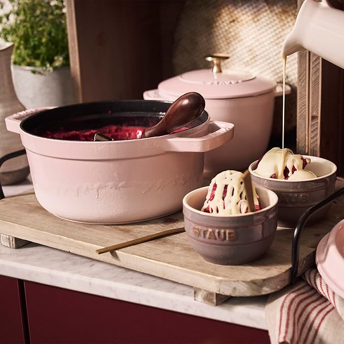 Staub Cast Iron 4-qt Round Dutch Oven - Peony Pink