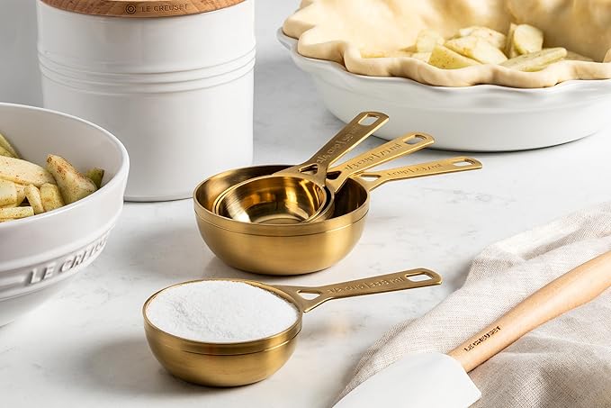 Le Crueset Measuring Cups, Gold, Set of 4 (1,1/2,1/3,1/4 cups)