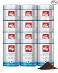 Illy Ground Espresso Coffee, Decaffeinated - Medium Roast - Mild & Balanced - 100% Arabica - Pre-Ground for Espresso - Pressurized Packaging Sealed for Freshness- 8.8oz (Pack of 12)