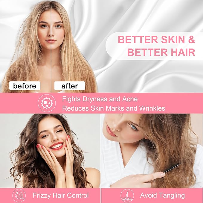 Silk Body Pillow Cover with Zipper, Mulberry Silk Pillow Cases Body Size Ultra Smooth and Soft Breathable Cooling Silk Satin Body Pillowcase for Hair and Skin (20x54 Inches, 1 Pack)
