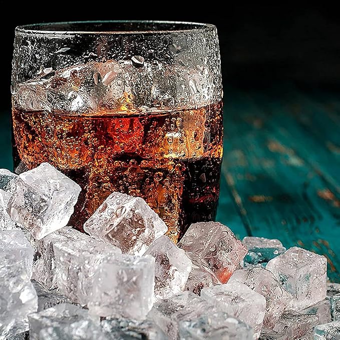 Fake Ice Cubes, 50 pcs 1" Artificial Plastic Ice Cube, 25 mm Acrylic Crystal Diamonds for Vase Fillers, Party Favor, Wedding Decoration, Photography Props, Food Display
