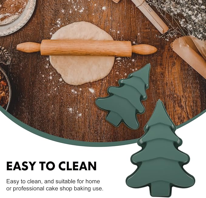 Operitacx Christmas Tree Cake Mold, Non-Stick Christmas Tree Cake Pan Silicone Mold for Cake, Baking Mold for Cake Candy Xmas Holiday Baking Supplies (8.2x10.6inch)