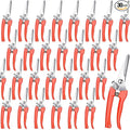 Chumia 30 Pcs Garden Flower Shears Pruning Scissors Heavy Duty Plant Scissors Trimming Garden Clippers Hand Tree Pruner for Yard Gardening Plants Hedge Flower Tree Cutting Secateurs (Orange)