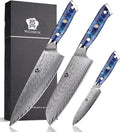 WILDMOK Kitchen Knife Set, 3 Piece Damascus Steel Professional Chef Knife Set with Ultra Sharp Blade & Resin Handle -Kitchen Knife Set 3 Pcs
